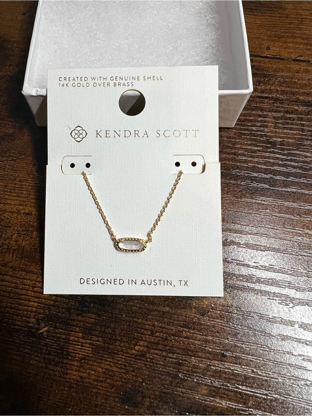 Kendra Scott Gold Oval Shell Pendant Necklace - White